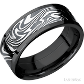 8 mm wide/Flat/Zirconium band with one 6 mm Centered inlay of Kinetic